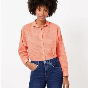 Loft Orange Button Down